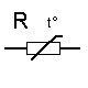 le symbole de la thermistance